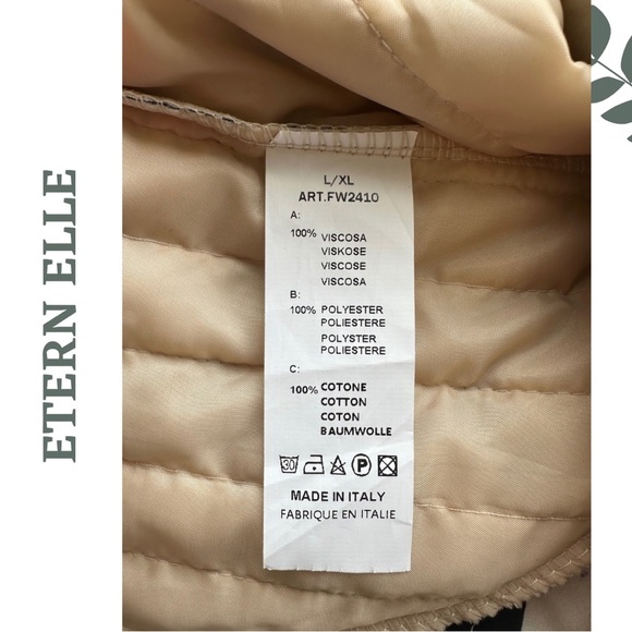 Etern Elle Black and White Patterned Vest Quilted Tie Waist Cap Sleeve Large XL - Picture 7 of 8